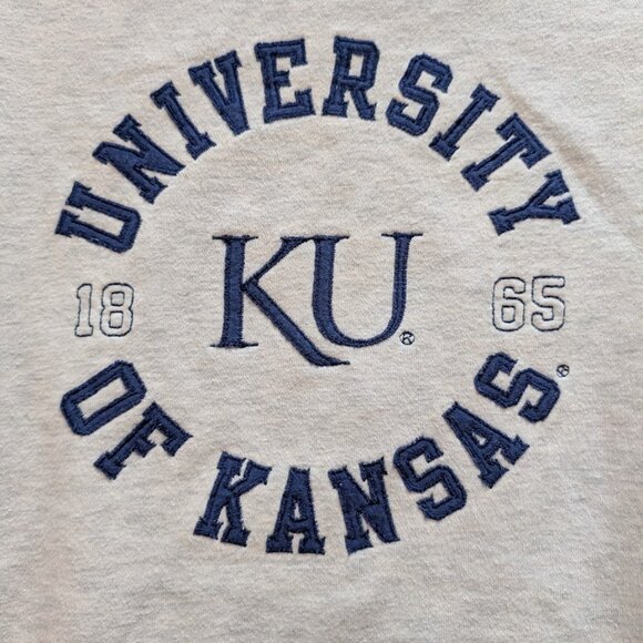 Oat / Cream University of Kansas Jayhawks Crewneck Sweatshirt Medium - Picture 3 of 5